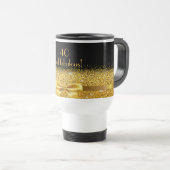 Mug De Voyage 40 fabuleux nom or noir élégant (Devant droit)