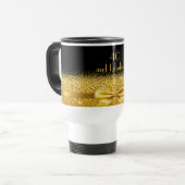 Mug De Voyage 40 fabuleux nom or noir élégant (Devant gauche)