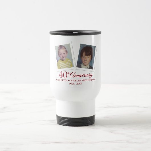 Mug De Voyage 40e anniversaire du Mariage de Ruby Photos pour en (Centre)
