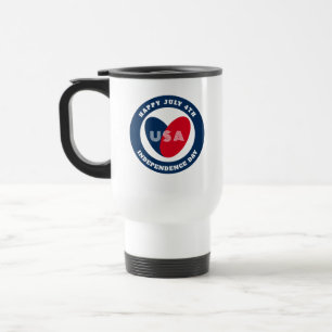 Mug De Voyage 4 juillet Love USA Patriotique rouge bleu