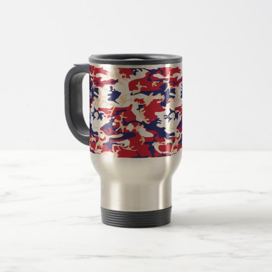 Mug De Voyage 4th of July, Independence day, Camouflage Beige (Devant gauche)