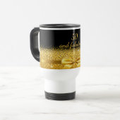 Mug De Voyage 50 fabuleux anniversaire noir or élégant nom (Devant gauche)