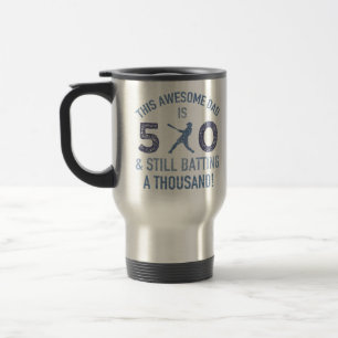 Mug De Voyage 50e anniversaire de baseball papa