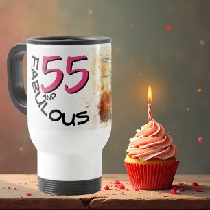 Mug De Voyage 55 et fabuleux anniversaire Vintage Vélo rose
