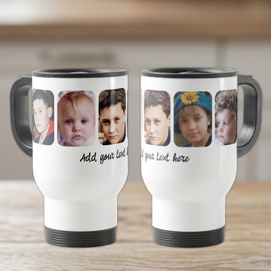 Mug De Voyage 5 collage de photos ajouter du texte blanc