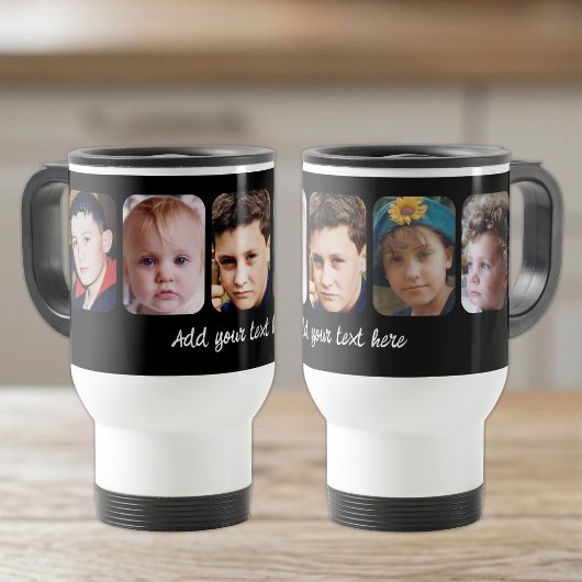 Mug De Voyage 5 collage photo ajouter texte noir