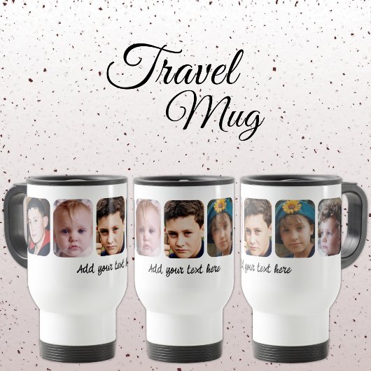 Mug De Voyage 5 photo collage add text white