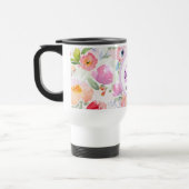 Mug De Voyage 60e anniversaire fleurs roses nom pourpre (Gauche)