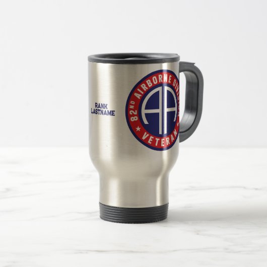 Mug De Voyage 82e division aéroportée "vétéran" sur mesure (Devant droit)