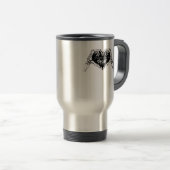 Mug De Voyage À la mort - Squelette Coeur main (Devant droit)