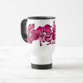 Mug de voyage à l'aquarelle Hibiscus (Devant gauche)