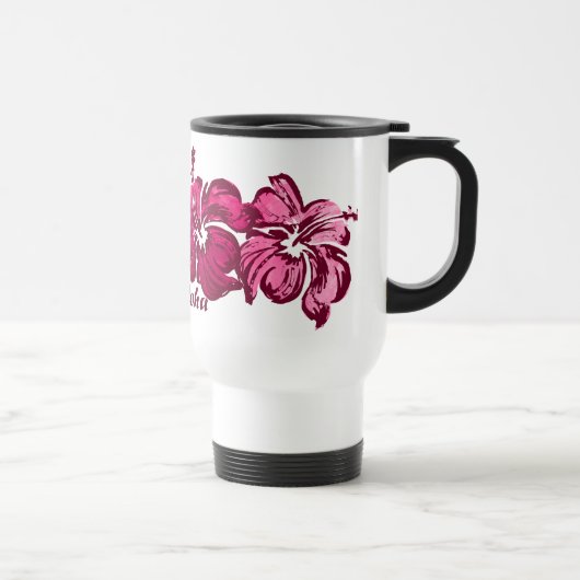 Mug de voyage à l'aquarelle Hibiscus (Droite)