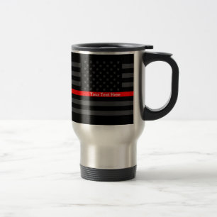 Mug De Voyage A personnalisé votre ligne rouge mince nommée