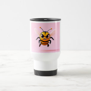 Mug De Voyage Abeille de dessin animé sur fond rose
