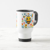 Mug de voyage abeille fête joyeuse (Devant droit)