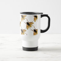 Abeille jaune vintage de miel