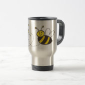 Mug De Voyage Abeilles avec Cœur (Devant droit)