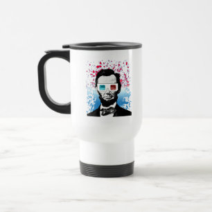 Mug De Voyage Abraham Lincoln Lunettes 3D Patriotique Éclaboussu