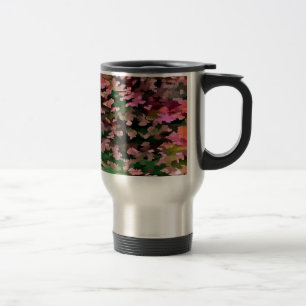 Mug De Voyage Abrégé sur feuillage dans le rose, la pêche et le