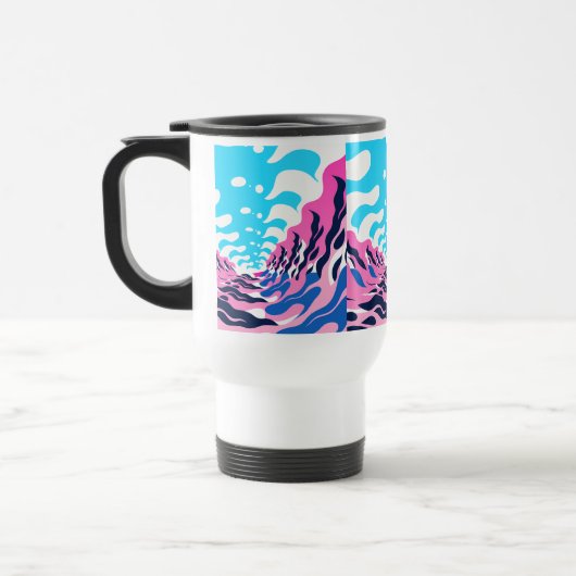 Mug De Voyage Abstract Dream Wave – Vibrant Surreal Flow (Gauche)