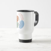 Mug De Voyage Abstract Line Art Face with Botanical Flair (Devant droit)