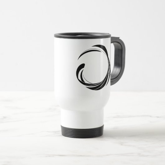 Mug De Voyage Abstract Swirl Circle Design – curved ring artwork (Devant droit)