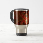 Mug De Voyage Abstrait lumineux rouge orange moderne Fractal (Devant gauche)