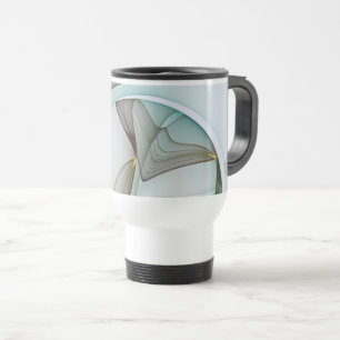 Mug De Voyage Abstrait Turquoise Brown Gold Elegance