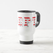Mug De Voyage ADEPT AMÉRICAIN - design de texte d'art graphique (Devant droit)