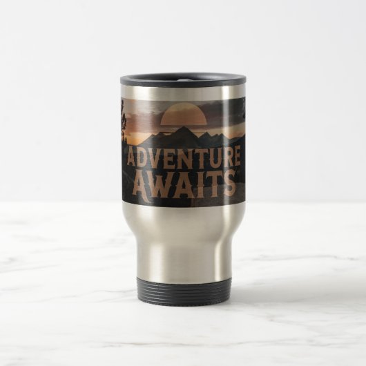 Mug De Voyage Adventure Awaits Mountain Travel Tumbler – Rugged (Centre)