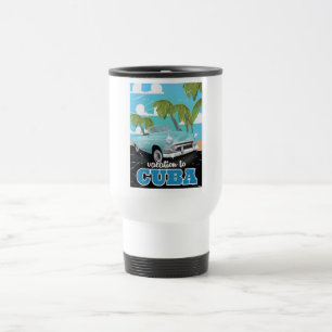 Mug De Voyage Affiche de voyage de voiture Cuba vintage