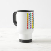 Mug De Voyage Affiche rétro Londres Angleterre (Devant gauche)
