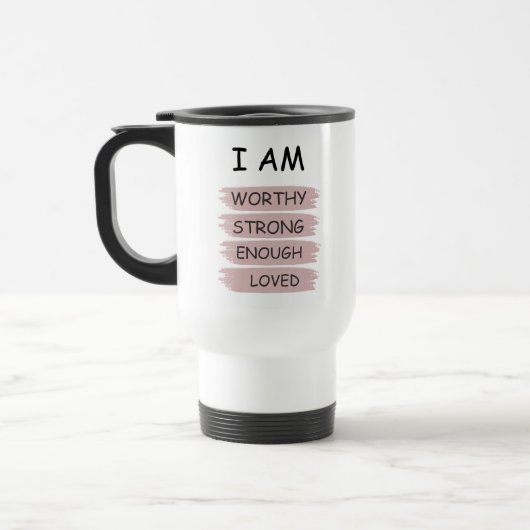 Mug De Voyage Affirmation d'auto-amour Voyage Mug (Gauche)