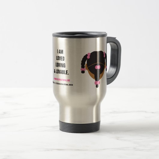 Mug De Voyage Affirmation de #Proud2BNaturalMe (Devant droit)