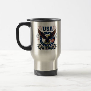 Mug De Voyage Aigle Américain Patriotique Personnalisé USA Liber