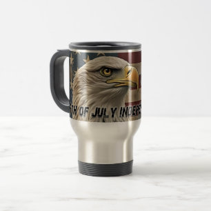 Mug De Voyage Aigle majestueux et drapeau – Esprit de liberté