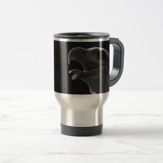 Mug De Voyage Aigle noir et blanc (Devant droit)