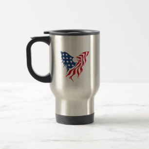 Mug De Voyage Aigle Patriotique Né pour être Libre