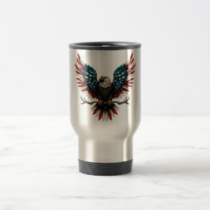 Mug De Voyage Aigle rustique patriotique américain/américain cha