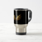 Mug De Voyage Ailes d'Ange d'or sur arrière - plan noir (Devant droit)