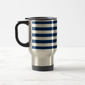 Mug De Voyage Aimable Starfish, Bleu Marine Bleu Bandes Personna (Gauche)