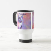 Mug De Voyage Ajouter le nom Texte, Pastels Peint Chat Siamais (Devant gauche)