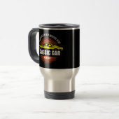 Mug De Voyage Ajouter un nom Texte Jaune voiture classique (Devant gauche)