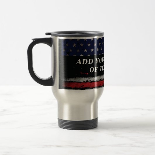 Mug De Voyage Ajouter votre propre texte sur grunge American fla (Gauche)