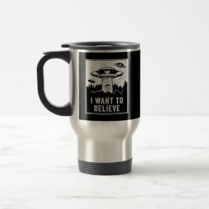 Mug De Voyage Alien vintage UFO Hunter Je veux croire Retro P