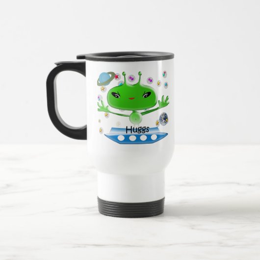 Mug De Voyage Aliens de l'espace extra-atmosphérique vert mignon (Gauche)