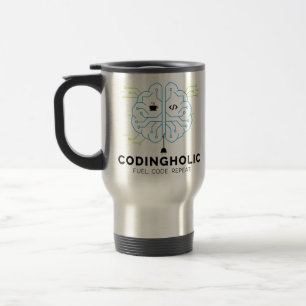 Mug De Voyage Alimentez Votre Cerveau Codeur Accro Programmeur