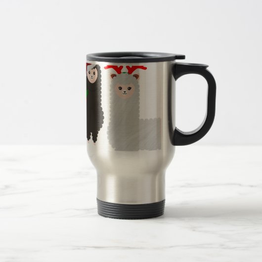 Mug De Voyage alpacas de rennes de noël (Droit)