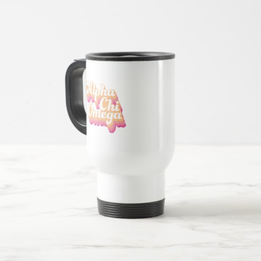 Mug De Voyage Alpha Chi Omega| Script Super (Devant gauche)