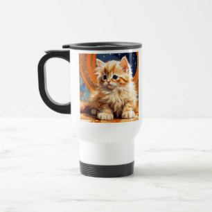 Mug De Voyage Alphonse Mucha Art Nouveau Chat orange